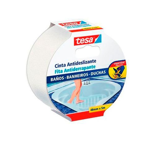 Tesa Cinta Antideslizante Transparente 5m X 25 Mm, Baños-0