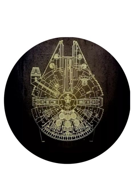 Lampara 3D Star Wars Halcon Milenario-0