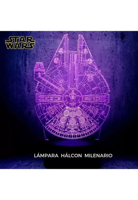 Lampara 3D Star Wars Halcon Milenario-3