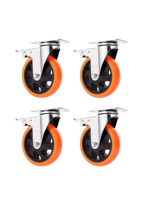 Set X4 Ruedas de 5 Pulgada Giratoria Para Muebles Con Frenos-0