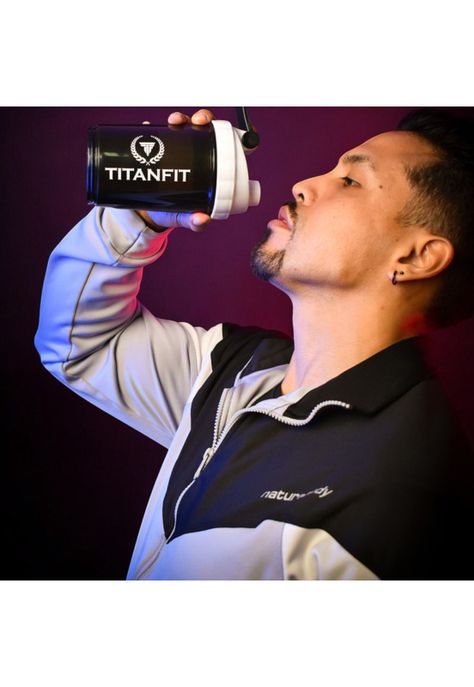 Vaso shaker 3 en 1 - 500 ml Blanco TitanFit-4