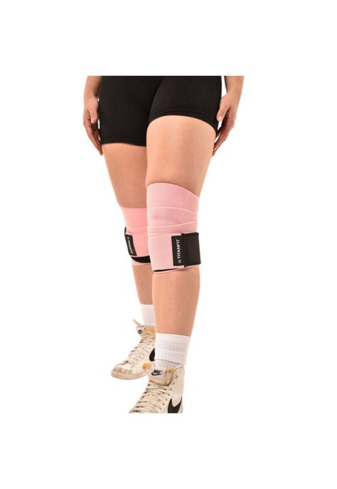 Rodillera elastica Pelta Rosada TitanFit-3