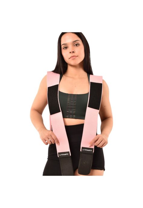 Rodillera elastica Pelta Rosada TitanFit-4