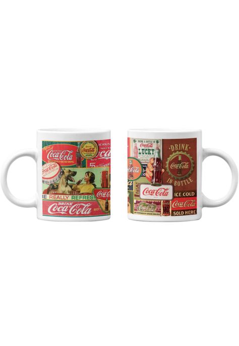 Tazones tazas blancas Coca-Cola Vintage-0