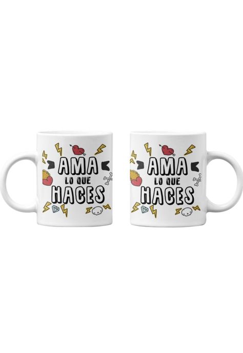Tazones tazas blancas Ama lo que haces frase motivacion-0