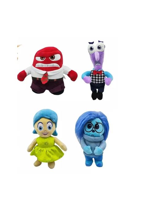 Set 4 Peluche Intensamente Alegria Furia Tristeza y Miedo-0