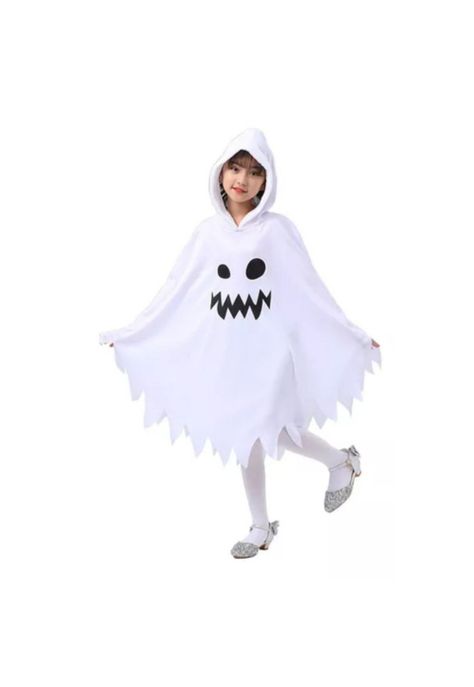 Disfraz Infantil Con Capa De Fantasma Blanco Halloween-0