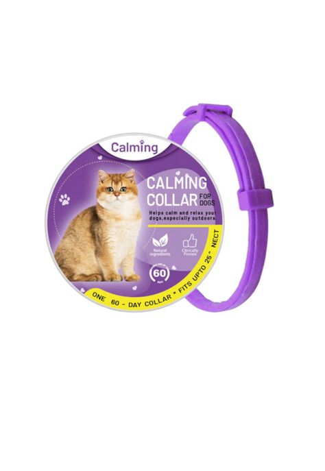 Pack 2 Collar Calmante Antiestrés Para Gatos Morado y Café-1