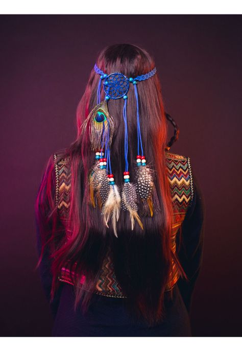Chaqueta Y Diadema Cintillo Hippie Disfraz Accesorio-3