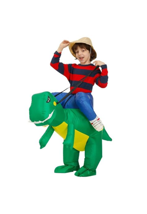 Disfraz Dinosaurio Inflable Para Niños Verde Rex-0