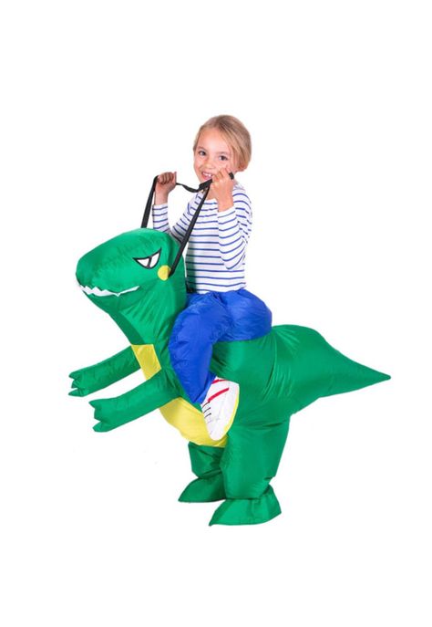 Disfraz Dinosaurio Inflable Para Niños Verde Rex-1