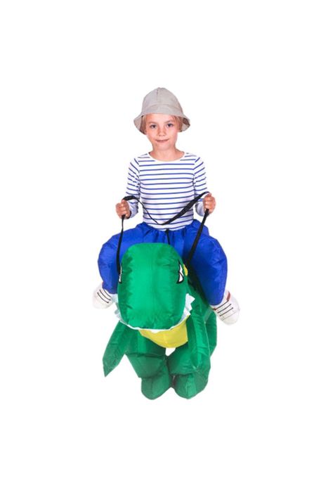 Disfraz Dinosaurio Inflable Para Niños Verde Rex-2