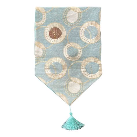 Camino De Mesa Con Diseño Turquesa Dorado 180x33 cm-0