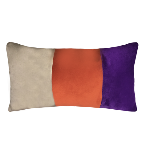COJIN DECORATIVO DISEÑO MORADO NARANJO Y MORADO 50X30 RELLENO-0