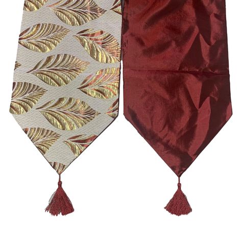 Camino De Mesa Con Diseño Rojo con Dorado 180x33 cm-2