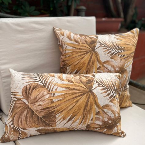 Funda Cojin Decorativo Diseño Monstera Otoño 60x60-2