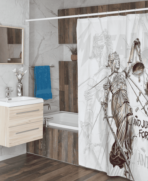 Cortina de baño textil "Metallica"-4
