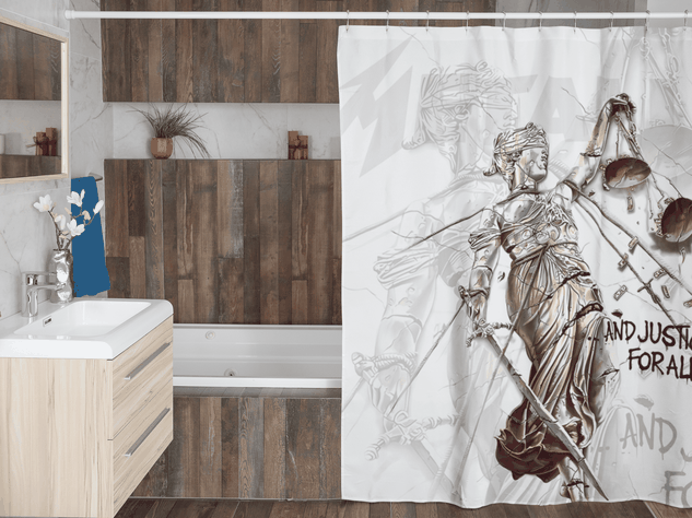 Cortina de baño textil "Metallica"-5