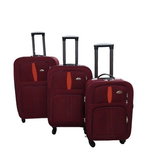 Set De 3 Maletas Burdeo Ultra Liviana Tallas L.M.S-0