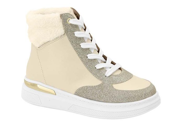 Zapato Molekinha Casual Niña Shine Crema-0