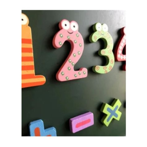 Números Magnéticos De Madera 15 Piezas.-1