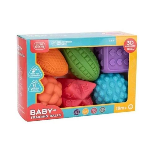 Set 6 Pelotas Texturizadas Para Bebés.-0