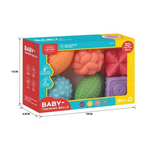Set 6 Pelotas Texturizadas Para Bebés.-1