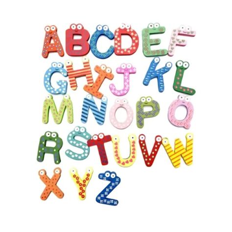 Letras Magnéticos De Madera 26 Piezas.-0