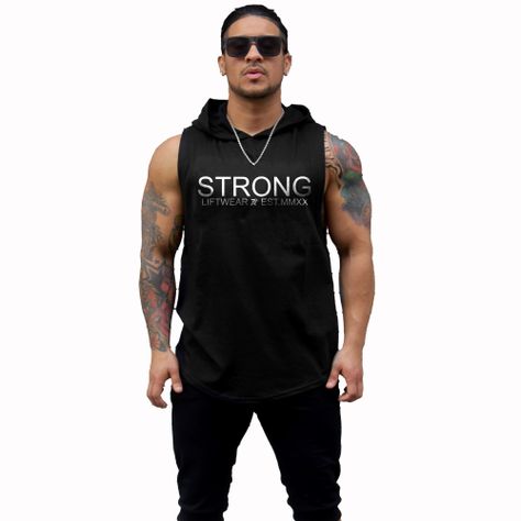 Polera Musculosa Con Capucha Strong-0