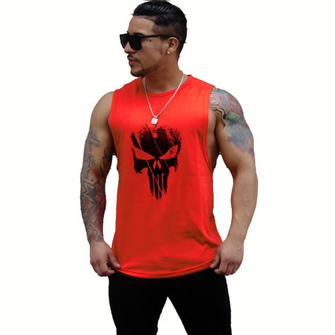 Polera Musculosa Cuello Redondo Calavera-0