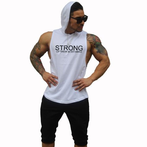 Polera Musculosa Con Capucha Strong-0