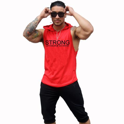 Polera Musculosa Con Capucha Strong-0