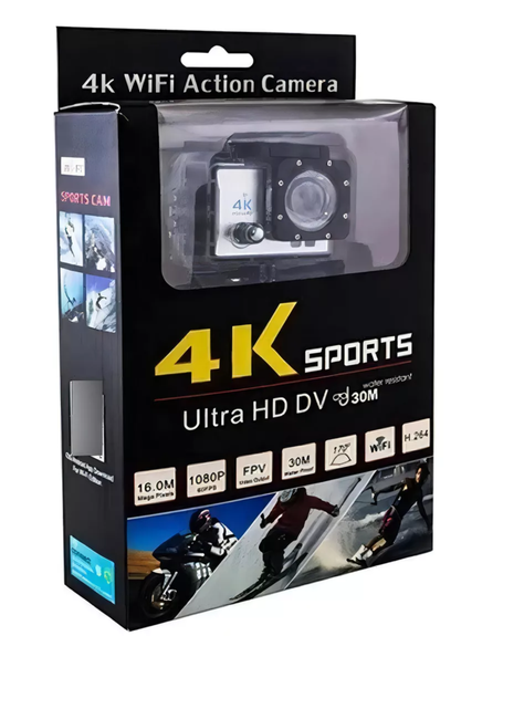 Cámara Deportiva 4k Wi-fi Sumergible 30mts Ultra Hd-0