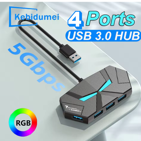 Hub De Red 4 Puertos Usb 3.0 Alta Velocidad 5gbps. -2