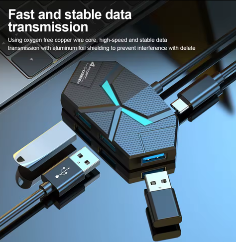 Hub De Red 4 Puertos Usb 3.0 Alta Velocidad 5gbps. -5