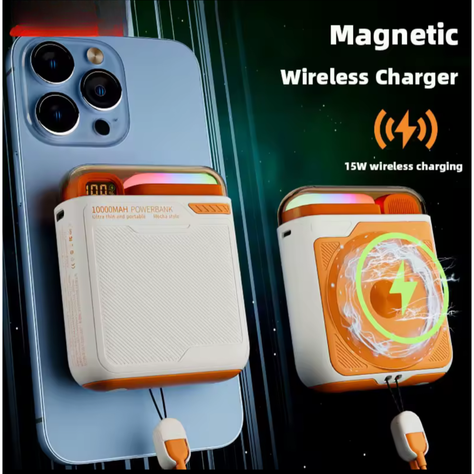 Batería Magnética Carga Rápida para iphone, android puerto tipo c -1