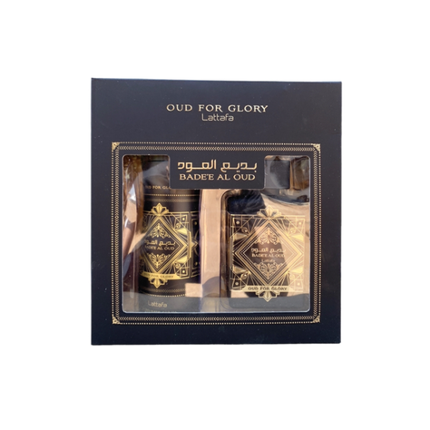 Set Perfume Hombre Lattafa Badee Al Oud Glory EDP 100ml + Deo Spray 200ml-0