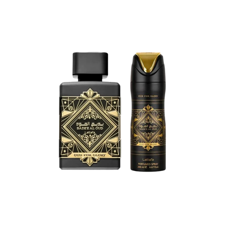 Set Perfume Hombre Lattafa Badee Al Oud Glory EDP 100ml + Deo Spray 200ml-1
