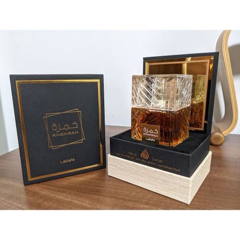 Set Perfume Hombre Lattafa Khamrah EDP 100ml + Deo Spray 200ml | Elegancia y Estilo | 2 Pcs | -3