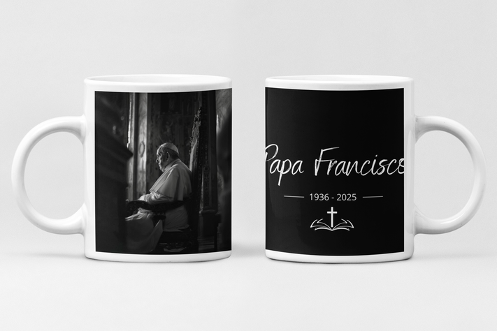 Taza tazón blanco Papa Francisco Padre Santo-0