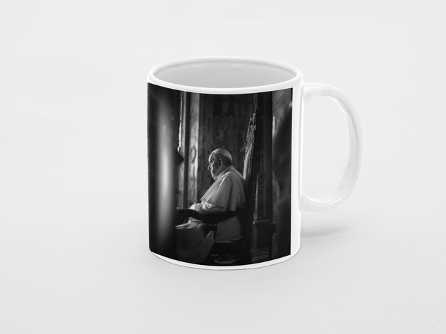Taza tazón blanco Papa Francisco Padre Santo-1