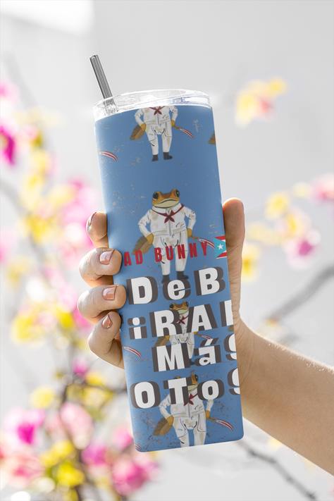 Termo Tumbler Botella termica Bad bunny DTMF Sapo Coco-5