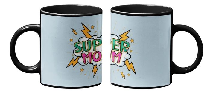 Taza Magica Feliz Dia De Mamá, Super Mom Rayos-2