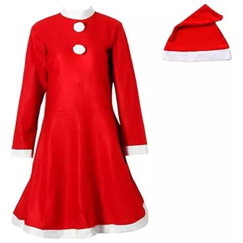 Traje De Viejita Pascuera Sra Claus Rojo Disfraz Navidad-0