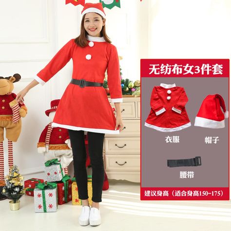 Traje De Viejita Pascuera Sra Claus Rojo Disfraz Navidad-6