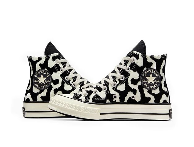 Zapatilla Converse Chuck 70 Hi Print Mujer Negro - Blanco-5