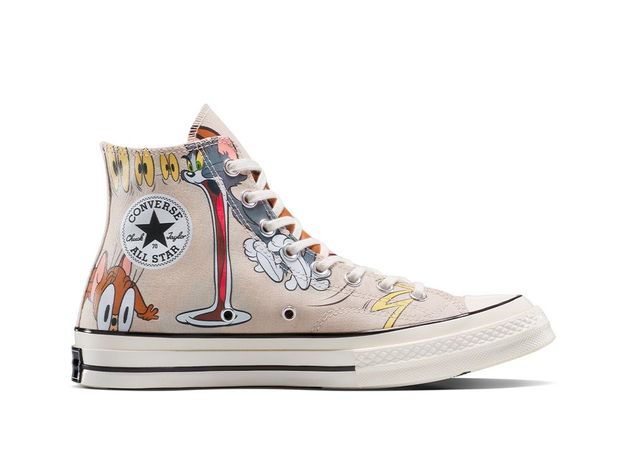Zapatilla Unisex Converse Chuck 70 Hi Tom Y Jerry Beige-0