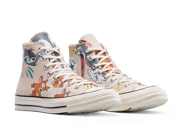 Zapatilla Unisex Converse Chuck 70 Hi Tom Y Jerry Beige-4