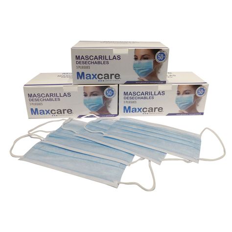 Mascarilla 3 Pliegues Maxcare - Caja 50 Unid-2