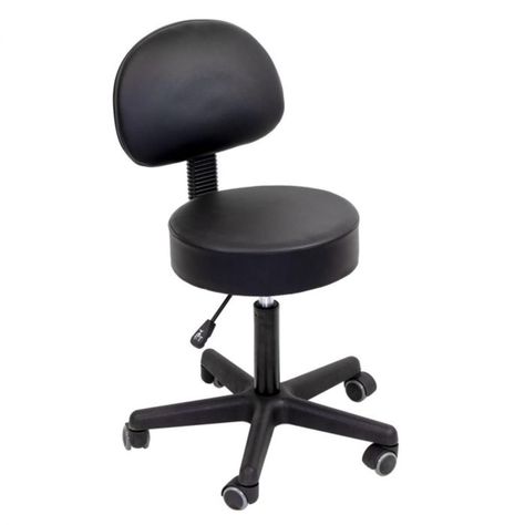 Piso Taburete Consulta Medica Con Respaldo - Negro-0